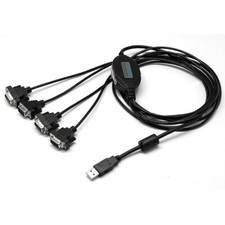 Industrial Grade USB to RS232 Converter USB2.0 RS-232 4 Port Cable DB9 Expansion