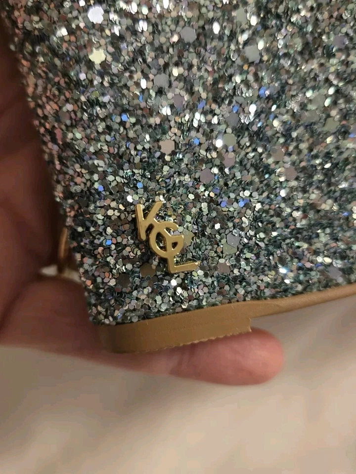 Sapatos de festa Kurt Geiger London "Charing" slides FÉRIAS cunhas glitter tamanho 6 - Imagem 3 de 4