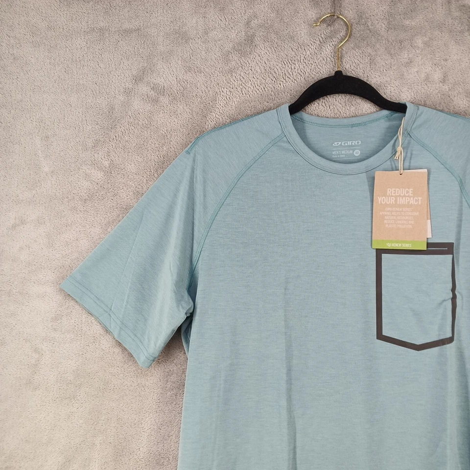 Camiseta Jersey GIRO Para Hombre Mezcla Merino Venture MEDIANA Pecho y Cremallera Bolsillo Azul Foto 2 de 4