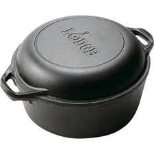 Lodge Logic L8DD3 Cast Iron Double Dutch Oven Extra Deep Lid 5 Quart