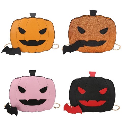 Halloween Pumpkin Crossbody Bag - Little Devil PU Leather Shoulder Bag For Girls & Women