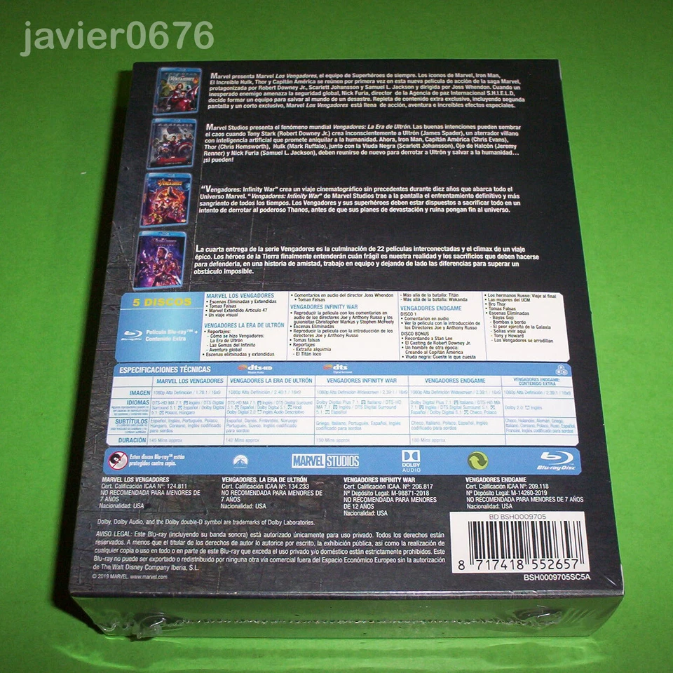 VENGADORES REUNIDOS COLECCION COMPLETA EN BLU-RAY PACK NUEVO PRECINTADO MARVEL - Imagen 2 de 4
