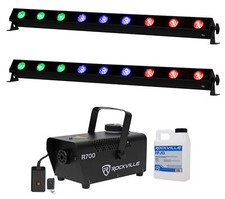 2 American DJ ADJ UBL6H IP20 6x20w LED RGBAL Wash Light Strip Bars Fog Machine