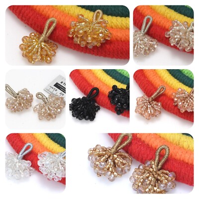 2 Stück indischer Mini Cristal Latkan mit Schlaufe für Bluse, Dupatta, Einfassung zum Annähen