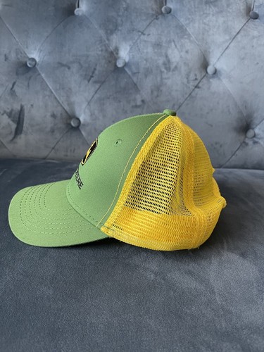 John Deere Youth Hat Cap Ballcap Green Yellow Black Embroidered Hook Loop Adjust - Picture 2 of 12
