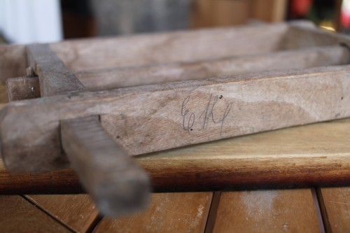 Antike deutsche Holzspule Wäscheleine Schnur und Seilwickler - Bild 3 von 7