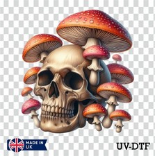 Mushroom Skull UV DTF Sticker - Glass Laptop Tumbler Wall Cup mh416