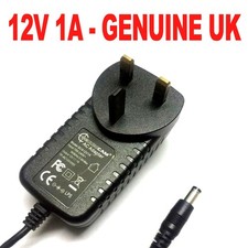 Power Supply Adaptor Transformer for LED Strips, CCTV TV 12V 1A DC UK Plug