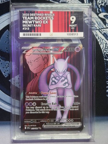 Team Rockets Mewtwo EX 213/182 Grade 9 Ace 9 OC Pokemon TCG