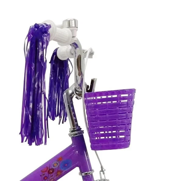 16" Princess Girls Kids Purple Bike Training Wheels & Brake Doll Carrier Bell - Image 3 of 4