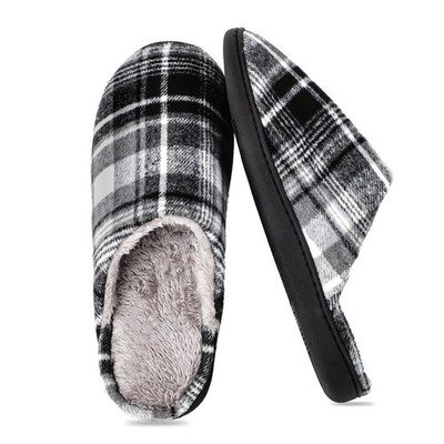riemot Mens Slippers Furry House Shoes Memory Foam Bedroom Shoes Travel Slipper