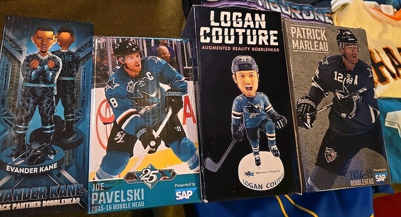 NIB San Jose Sharks Bobbleheads Joe Pavelski Logan Couture Marleau Kane Lot Of 4
