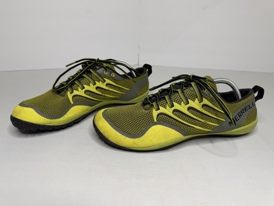 Men''s Merrell Trail Glove Barefoot 11.5 Yellow Vibram Trail Running Shoes P130