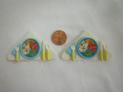 Fisher Price Loving Family Dollhouse 2 Pork Chop Trays Food Tray Chops - Picture 3 of 4