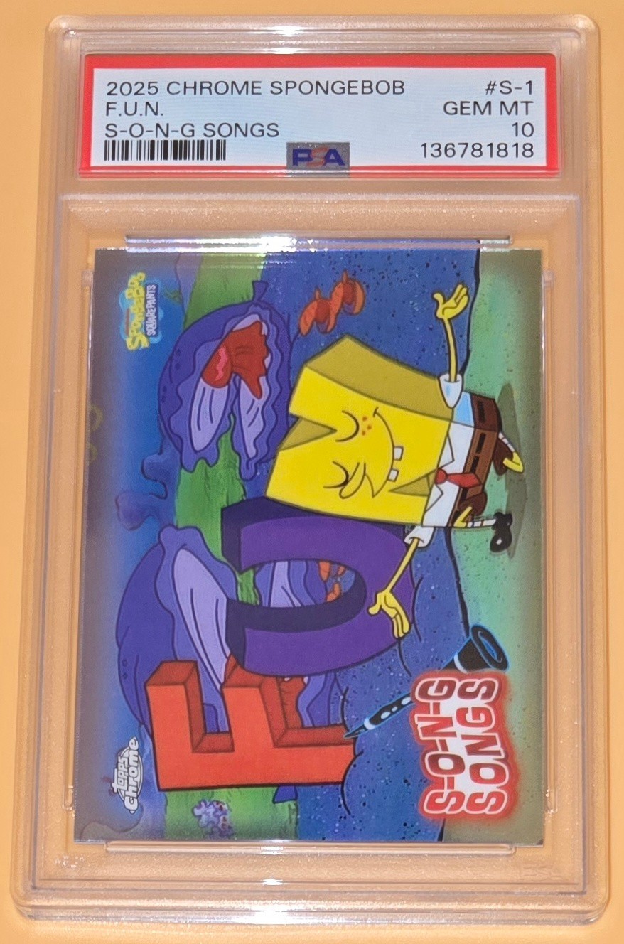 SpongeBob F.U.N. Song PSA 10 Low Pop SpongeBob 25th Anniversary T. Chrome Insert view 9