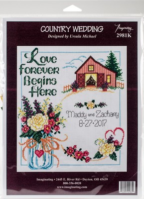 Imaginating Counted Cross Stitch Kit 10.5''X11.5''-Country Wedding (14 Count) - I2