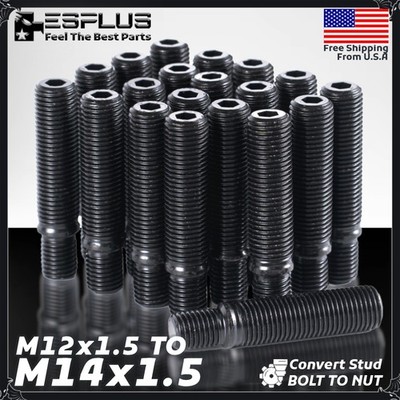 [20]Black Extend Wheel Stud Coversion  12x1.5 Hub to 14x1.5 For Renault