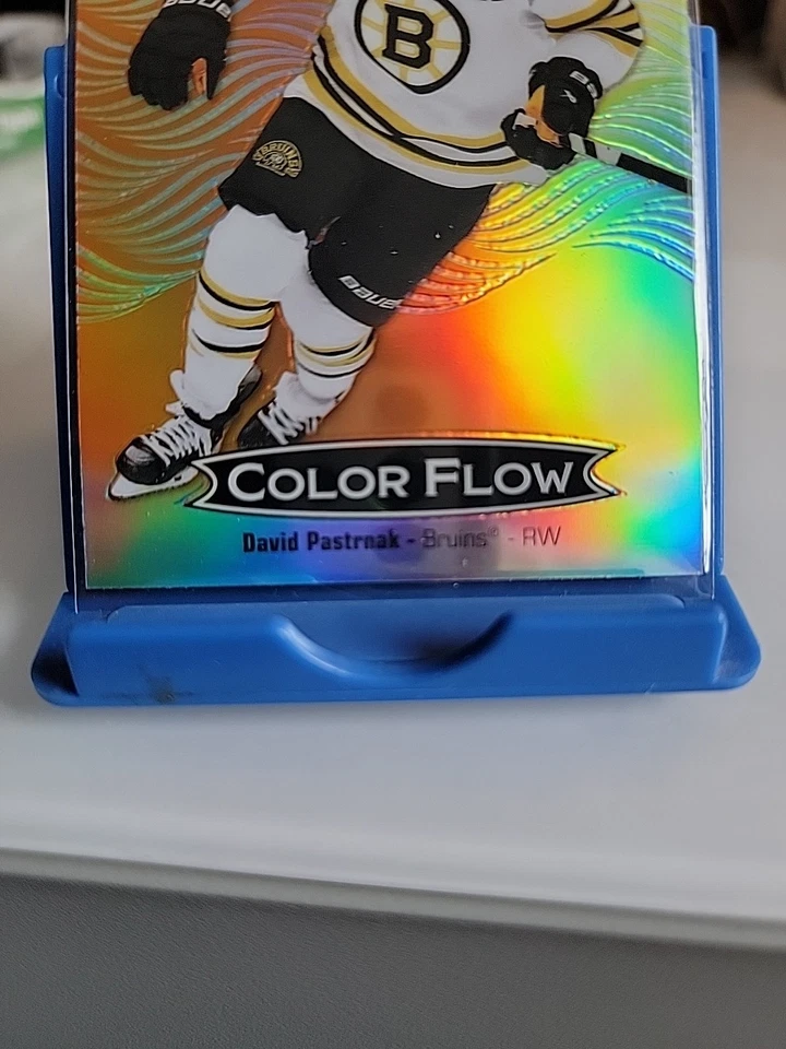 2024-25 Upper Deck Allure - Color Flow David Pastrnak #CFL-19 Orange Yellow - Image 3 of 4