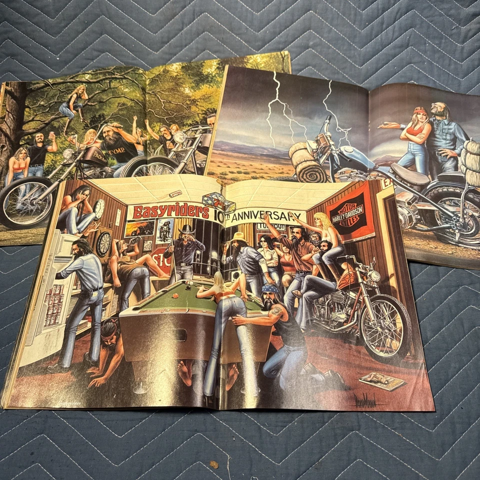 Lot of 3 Vintage Easyriders Magazines 1981 3 of 3 with David Mann Centerfold - Image 1 of 3