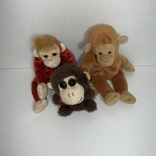 Monkey Plush Lot Ty Beanie Babies Bongo The Monkey & Schweetheart Orangutan & 