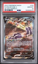 PSA 10 GEM MINT Skuntank V Silver Tempest Holo 2022 Pokemon 181/195 on eBay