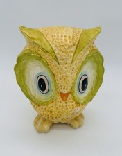 Vintage Kitschy Bright Japan Owl Coin Piggy Bank 7  RARE