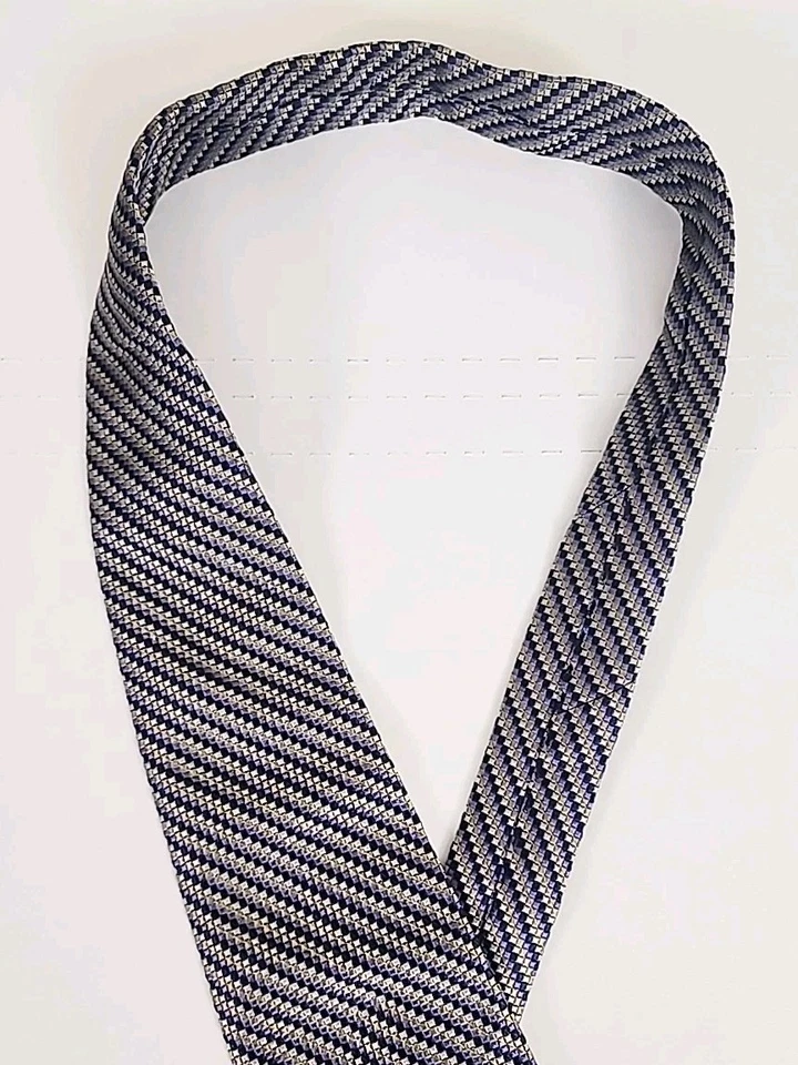 Corbata de seda para hombre ALTEA MILANO 58" X 3,75" ITALIA diseñador rayas multicolor Foto 4 de 4