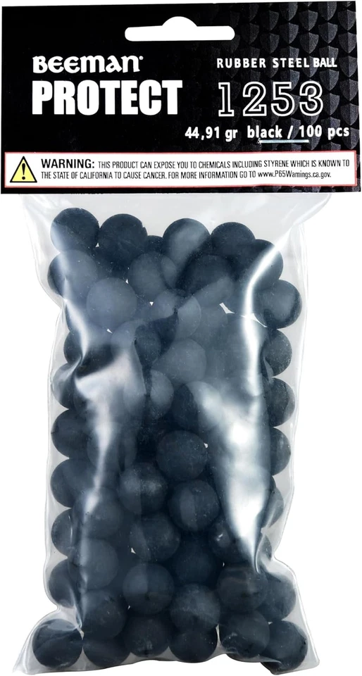 Beeman Protect BP50 .50 Cal Black Paintball Rubber Balls (100 count)