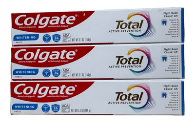 Colgate Total Active Prevention Whitening Toothpaste 3-Pack - 3x5oz - Ex: 2/27