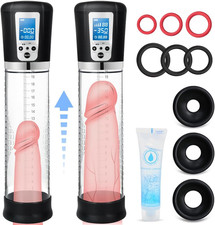 Electric Penis Enlarge Vacuum Pump with 4 Suction Intensities, Rechargeable Aut