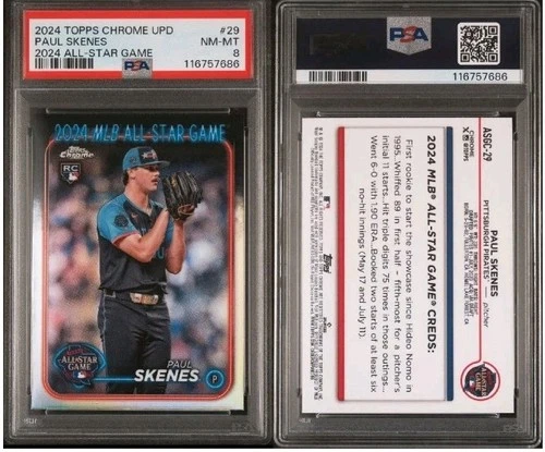 2024 Topps Chrome Update PAUL SKENES 2024 ALL-STAR GAME RC #29 PSA 8