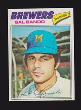 1977 TOPPS #498  Sal Bando  MILWAUKEE BREWERS  VG-EX+   A
