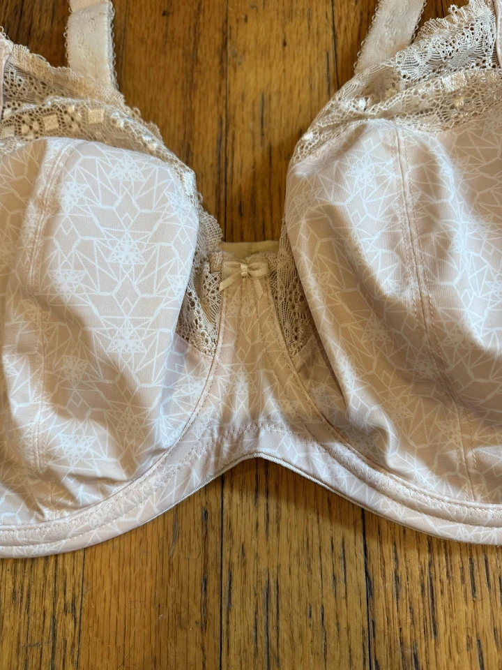 Elomi Kim Bra Womens 38J Beige Cafe Au Lait Underwire Unlined Lace EL4340CAL - Image 3 of 4