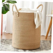 15Dx20H inches Woven Hamper Laundry Basket Wicker Rope Clothes Large Jute