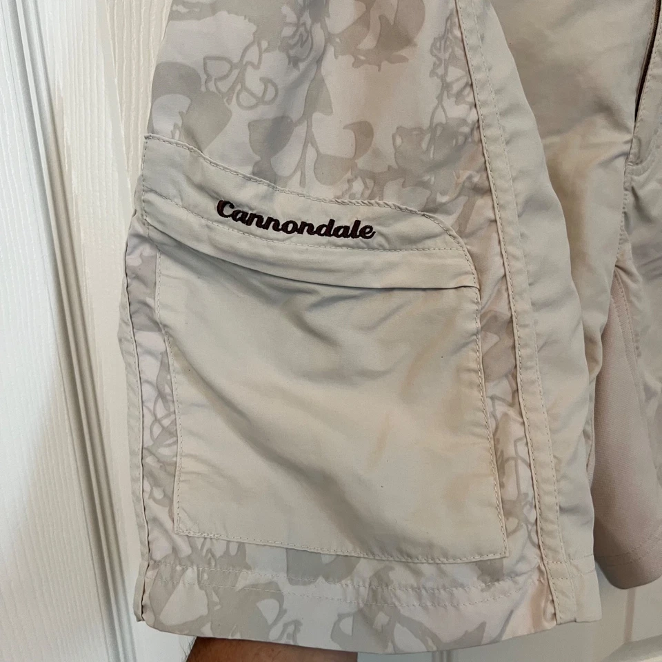 Pantalones Cortos de Ciclismo Cannondale Para Mujer Beige Ligero Bolsillo Talla M Foto 3 de 4