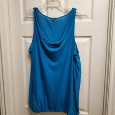 Gap XL Cropped Cowl-Neck Tank Top Toirqouis/Teal Color
