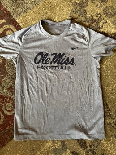 LadiesNike Dri-Fit Ole Miss Rebels Football T-Shirt - Size Large - Short Sleeve
