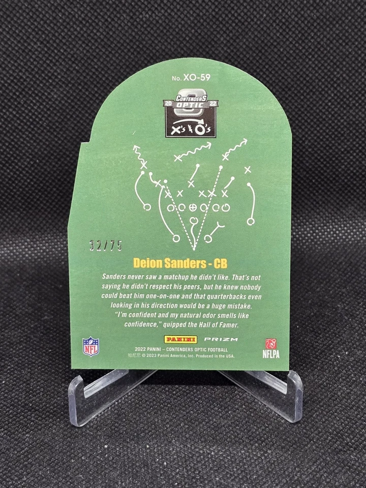 2022 Panini Contenders Optic  - Deion Sanders - #XO-59 - Xs And Os - Pink - /75 - Image 3 of 3