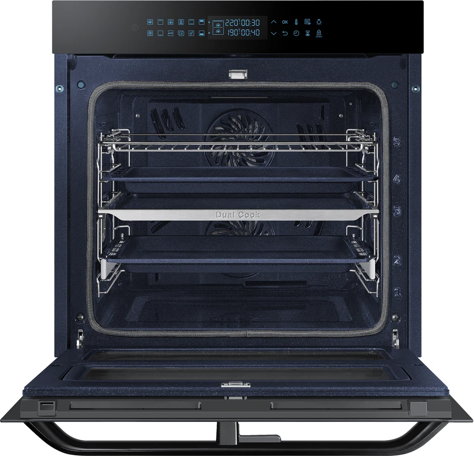 Samsung NV75R7676RB/EG Einbaubackofen Dual Cook Flex Pyrolyse Schwarz 75L EEK A+ - Bild 3 von 4