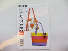 SEE & SEW Sewing Pattern B5842 UNCUT Market Totes bags purses craft pattern *