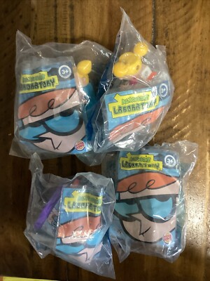 Burger King Kids Meal Toy Lot Of 4 Dexter Laboratory New Sealed 2003