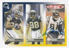Kassim Osgood Signed 2005 Topps Total Chargers Football Card #426 Pro Bowl Auto