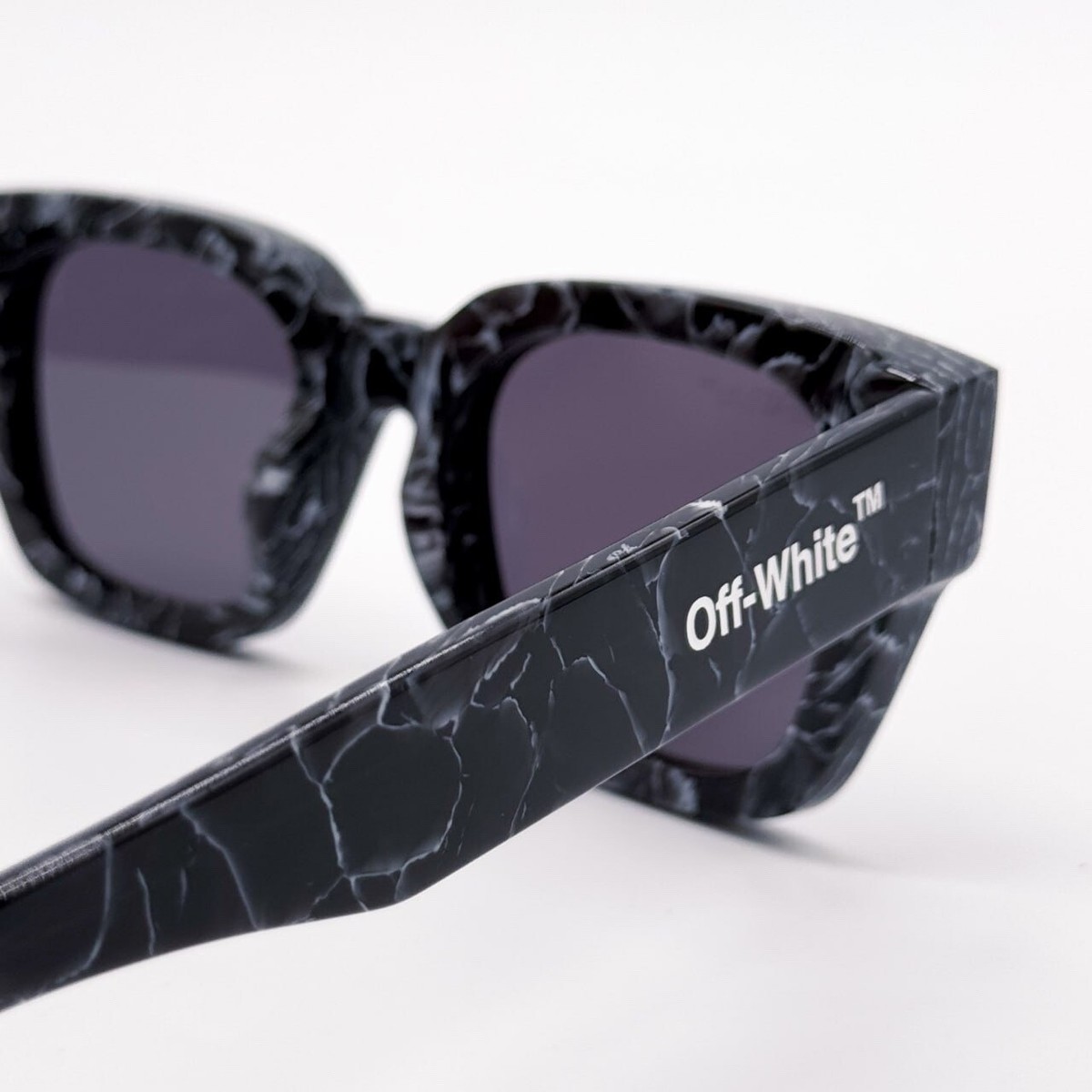 NEW OFF-WHITE ZURICH 107 BLACK MARBLE SUNGLASSES UNISEX 