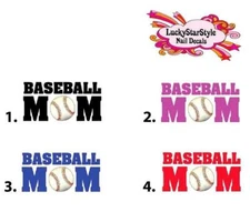 Waterslide Nail Decals Set of 20 - Baseball Mom - you choose color