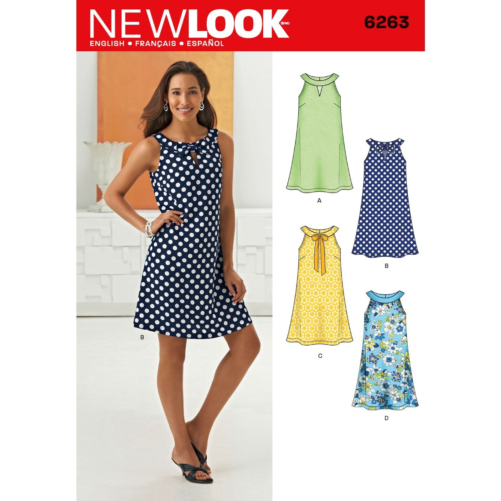 New Look SEWING PATTERN 6263 Misses' Sleeveless Dresses Sizes 8-18