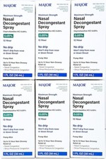 Major Nasal Decongestant Spray 1 oz 30 mL No Drip -Exp Date 11-2025 - 6 Pack 