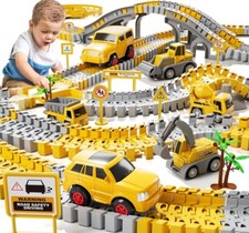 Kids Toys 253 PCS Construction Toys Race Tracks Create a road