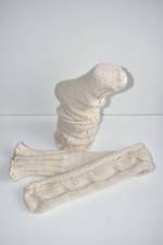 Hand Knitted Cream Chunky Wool Tube Socks
