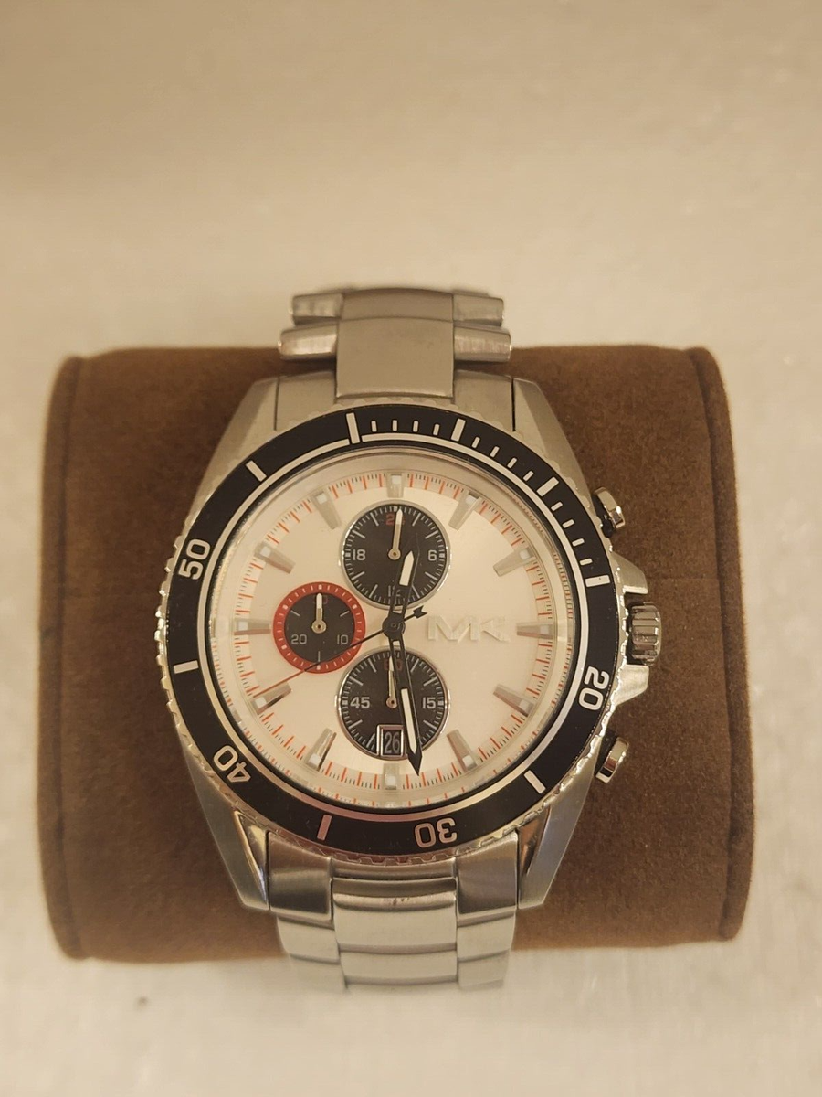 Michael Kors Men’s Silver Stainless Steel Chronograph Watch with White Dial Michael Kors Men main image 2