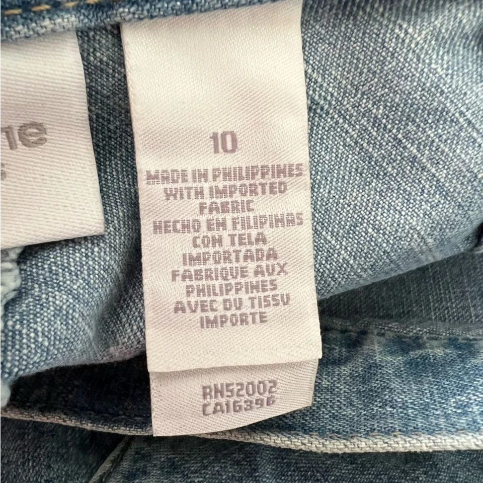 Maxi falda para mujer Liz Claiborne Lizwear talla 10 denim lavado claro abertura trasera azul Foto 4 de 4